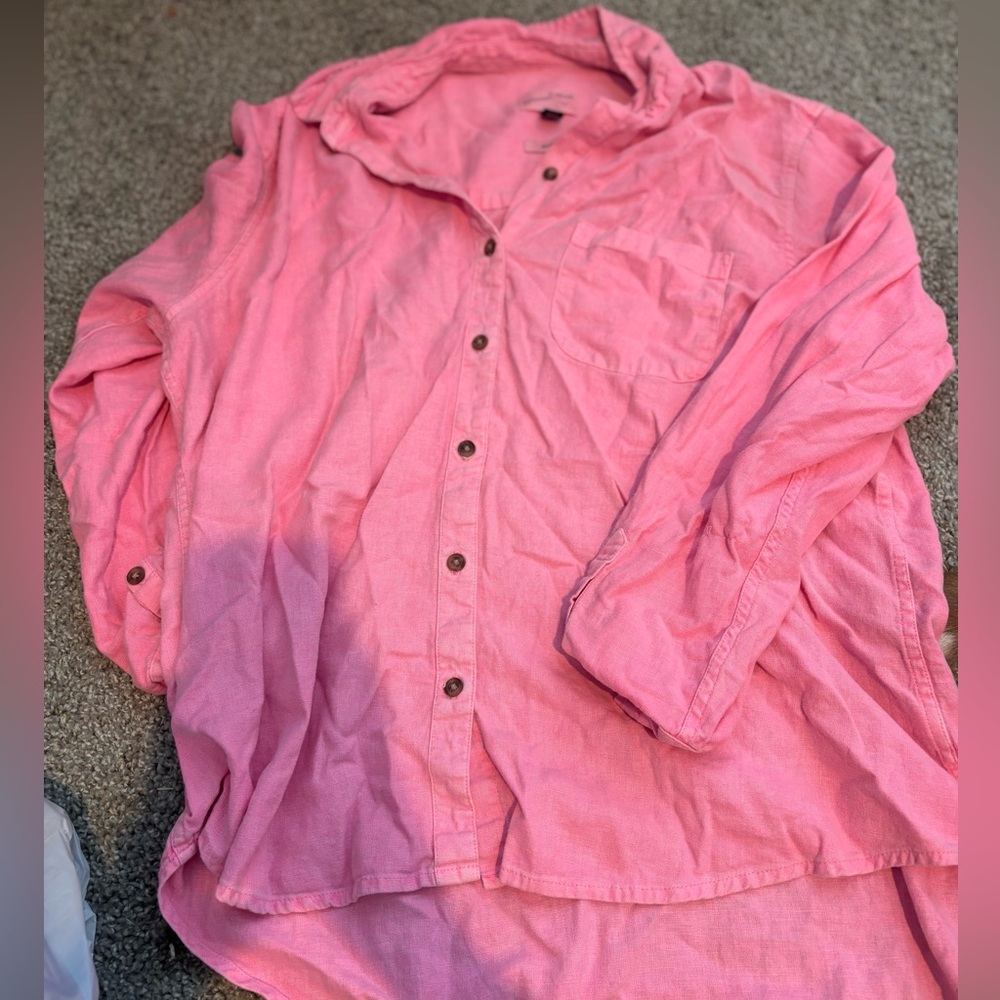 Target pink large button up
